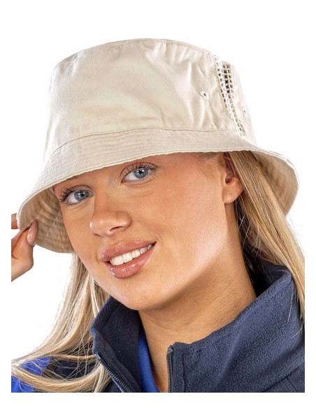 RES-RC045X-Deluxe Washed Cotton Bucket Hat With Side Mesh Panels 2